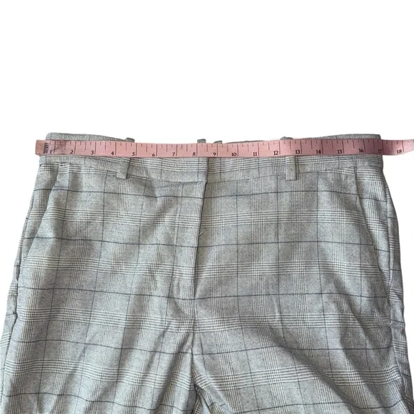 NWT H&M Grey Windowpane Plaid Ankle Pants - Size 12 - Picture 5 of 8